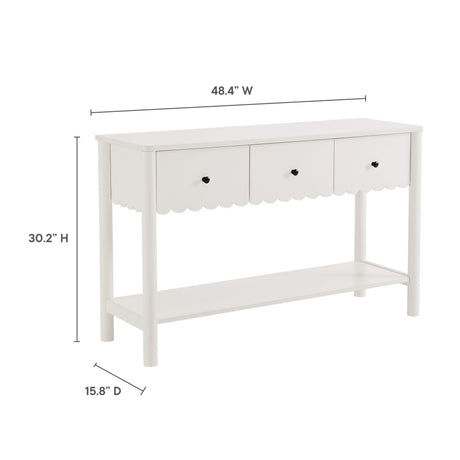 Emmeline 3-Drawer Scalloped Console Table by Modway HouseOfZazla