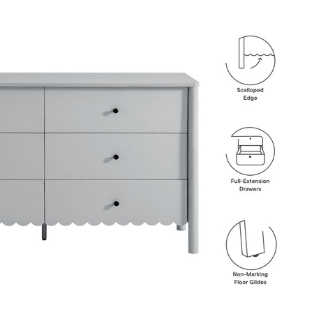 Emmeline Scalloped 6-Drawer Dresser by Modway HouseOfZazla