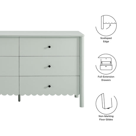 Emmeline Scalloped 6-Drawer Dresser by Modway HouseOfZazla