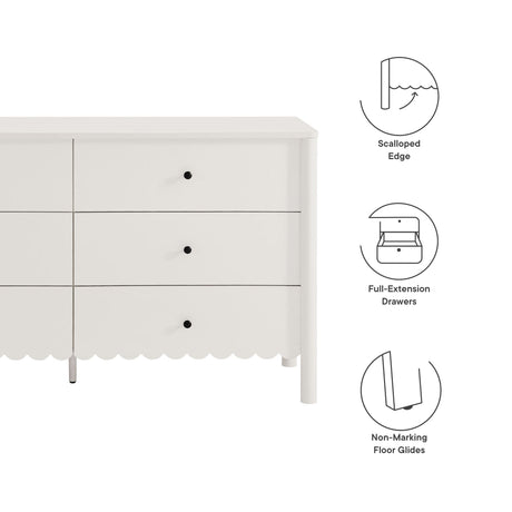 Emmeline Scalloped 6-Drawer Dresser by Modway HouseOfZazla