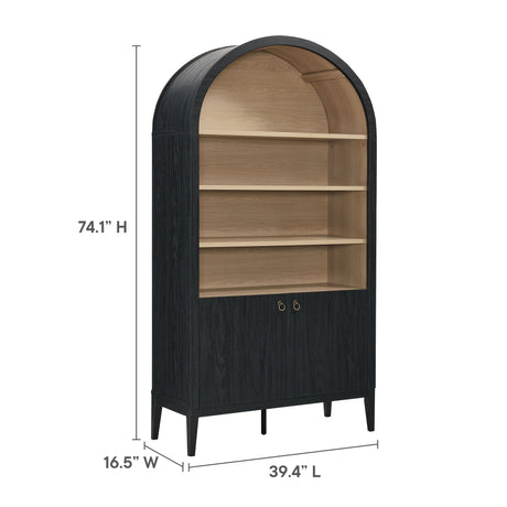 Nolan 74" Tall Wide Arched Storage Display Cabinet Bookshelf by Modway HouseOfZazla