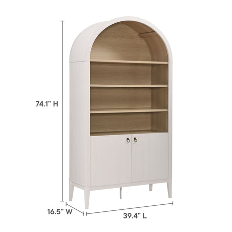 Nolan 74" Tall Wide Arched Storage Display Cabinet Bookshelf by Modway HouseOfZazla