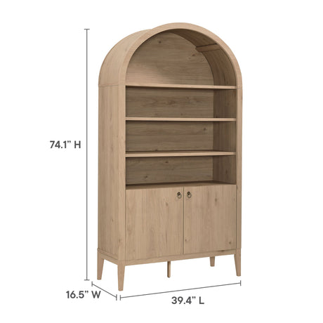 Nolan 74" Tall Wide Arched Storage Display Cabinet Bookshelf by Modway HouseOfZazla