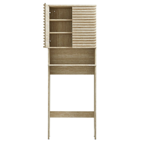 Render Over the Toilet Faux Travertine Bathroom Storage Cabinet by Modway HouseOfZazla