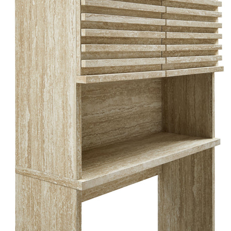 Render Over the Toilet Faux Travertine Bathroom Storage Cabinet by Modway HouseOfZazla