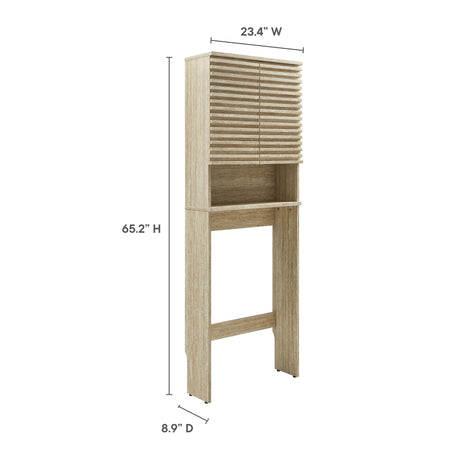Render Over the Toilet Faux Travertine Bathroom Storage Cabinet by Modway HouseOfZazla