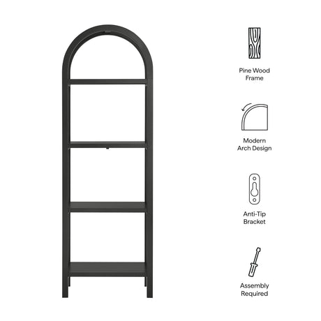Vexley 72 Inch Tall Narrow Arched Bookshelf by Modway HouseOfZazla