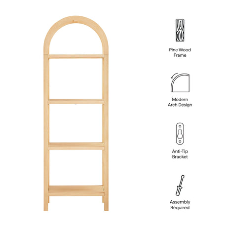 Vexley 72 Inch Tall Narrow Arched Bookshelf by Modway HouseOfZazla