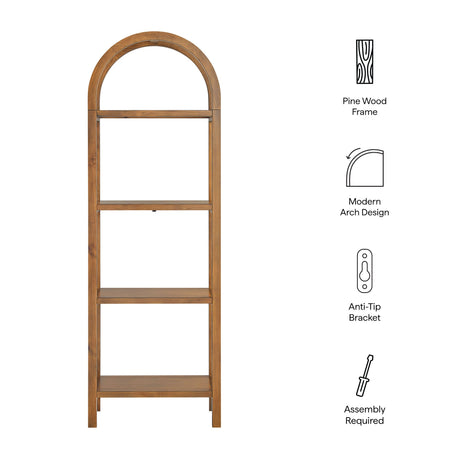 Vexley 72 Inch Tall Narrow Arched Bookshelf by Modway HouseOfZazla
