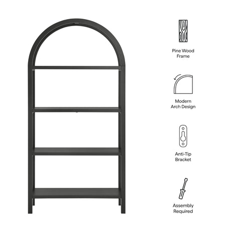Vexley 72 Inch Large Arched Bookshelf by Modway HouseOfZazla