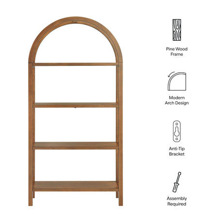 Vexley 72 Inch Large Arched Bookshelf by Modway HouseOfZazla