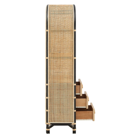Jane 71 Inch Tall Arched Natural Rattan Bookshelf by Modway HouseOfZazla