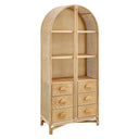 Jane 71 Inch Tall Arched Natural Rattan Bookshelf by Modway HouseOfZazla