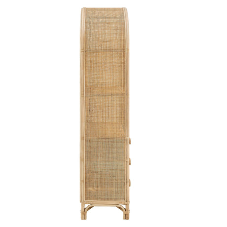 Jane 71 Inch Tall Arched Natural Rattan Bookshelf by Modway HouseOfZazla