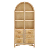 Jane 71 Inch Tall Arched Natural Rattan Bookshelf by Modway