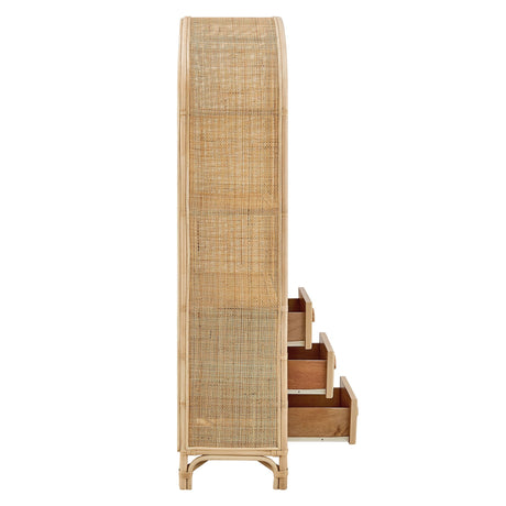 Jane 71 Inch Tall Arched Natural Rattan Bookshelf by Modway HouseOfZazla