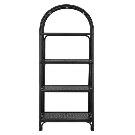 Celeste 67 Inch Tall Arched Natural Rattan Bookshelf by Modway HouseOfZazla