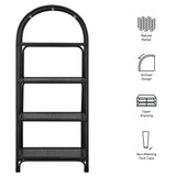 Celeste 67 Inch Tall Arched Natural Rattan Bookshelf by Modway