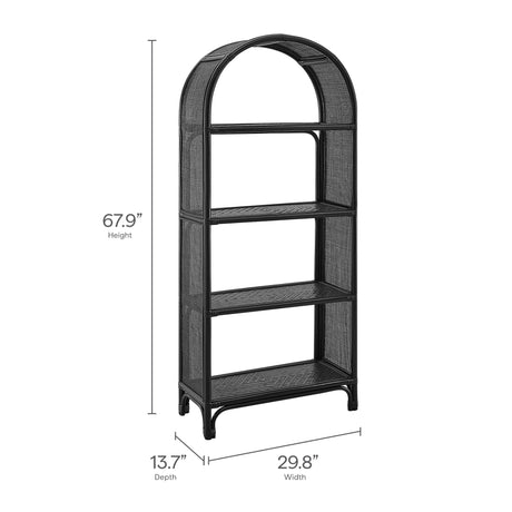 Celeste 67 Inch Tall Arched Natural Rattan Bookshelf by Modway HouseOfZazla