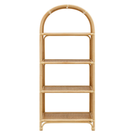 Celeste 67 Inch Tall Arched Natural Rattan Bookshelf by Modway HouseOfZazla