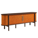 Coralie Curved 71" Vegan Leather Oval TV Stand by Modway HouseOfZazla