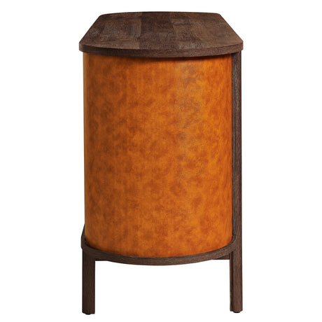 Coralie Curved 71" Vegan Leather Oval TV Stand by Modway HouseOfZazla