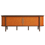 Coralie Curved 71" Vegan Leather Oval TV Stand by Modway