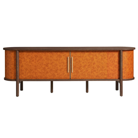 Coralie Curved 71" Vegan Leather Oval TV Stand by Modway HouseOfZazla