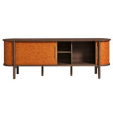 Coralie Curved 71" Vegan Leather Oval TV Stand by Modway