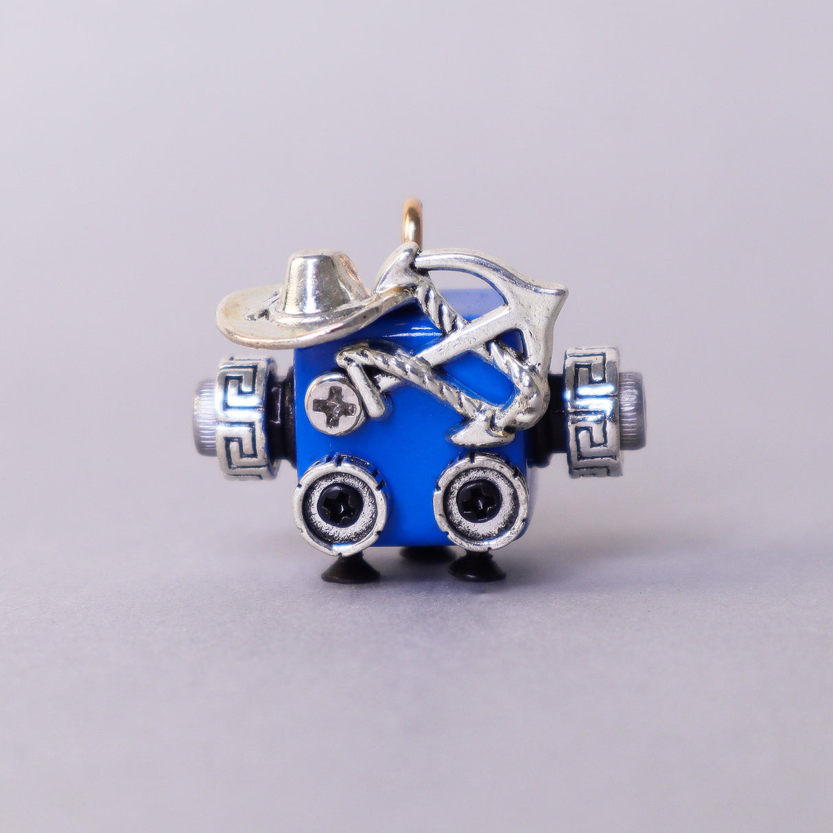 Handcrafted Wooden Bot Necklace, Keychain, or Mini Decor