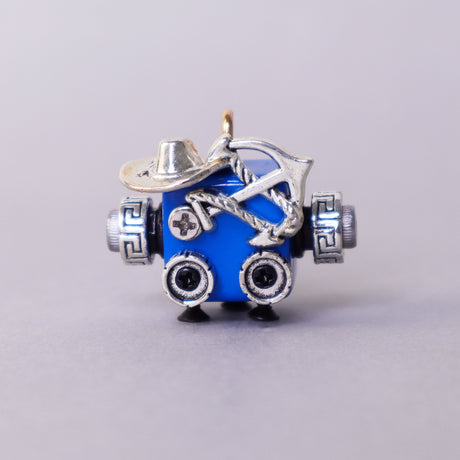 Handcrafted Wooden Bot Necklace, Keychain, or Mini Decor