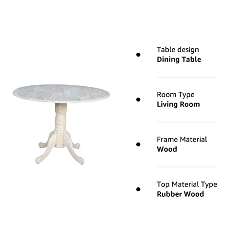 "International Concepts 42-Inch Dual Drop Leaf Table, Unfinished IC International Concepts