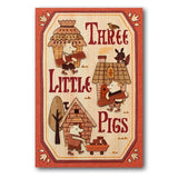'KINOWA Wooden Art Kit Kiharie The Three Little Pigs Made in Japan KINOWA