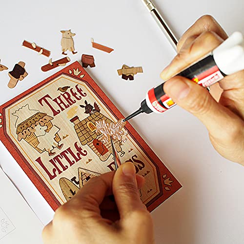 'KINOWA Wooden Art Kit Kiharie The Three Little Pigs Made in Japan KINOWA