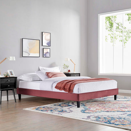Reign Performance Velvet Twin Platform Bed Frame by Modway HouseOfZazla
