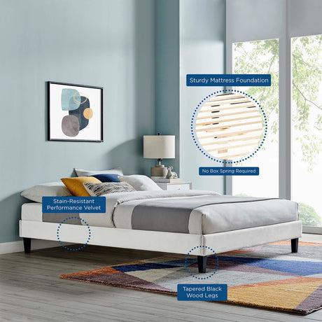 Reign Performance Velvet Twin Platform Bed Frame by Modway HouseOfZazla