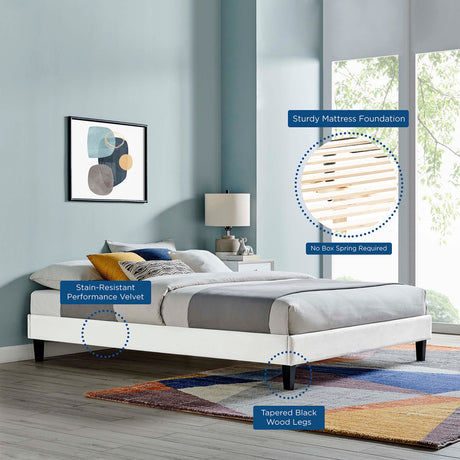 Reign Performance Velvet Twin Platform Bed Frame by Modway HouseOfZazla