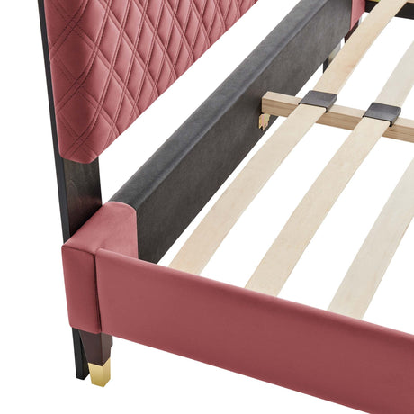 Harlow Performance Velvet Queen Platform Bed Frame by Modway HouseOfZazla