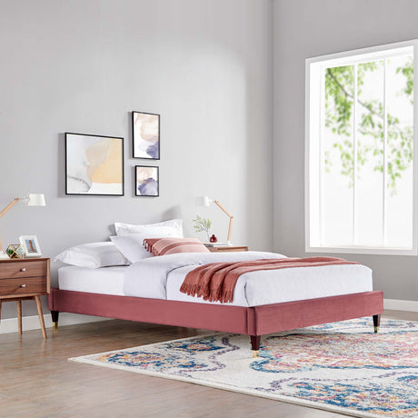 Harlow Performance Velvet Queen Platform Bed Frame by Modway HouseOfZazla