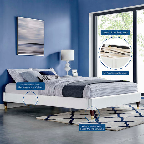 Harlow Performance Velvet Queen Platform Bed Frame by Modway HouseOfZazla