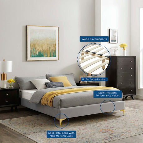 Sutton Performance Velvet Full Bed Frame by Modway HouseOfZazla