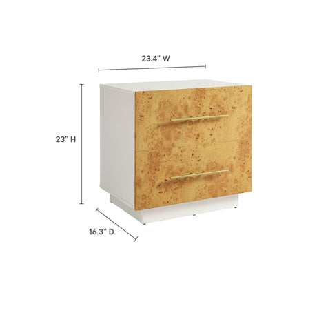 Abel 2-Drawer Burl Wood Nightstand by Modway HouseOfZazla