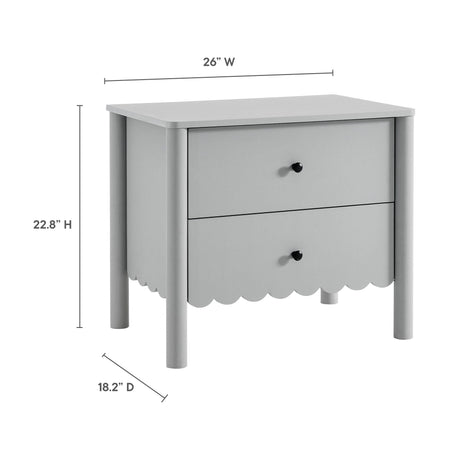 Emmeline Scalloped 2-Drawer Nightstand by Modway HouseOfZazla