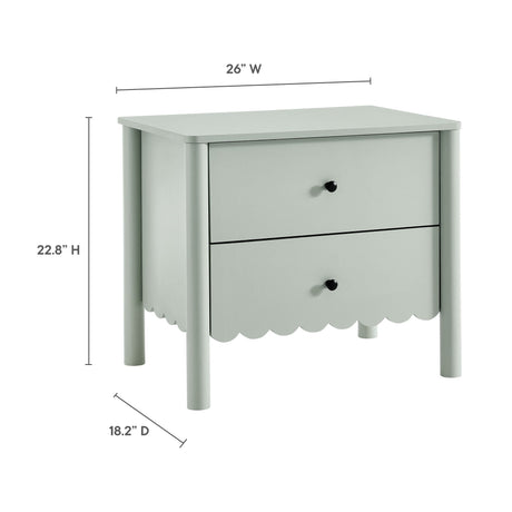 Emmeline Scalloped 2-Drawer Nightstand by Modway HouseOfZazla