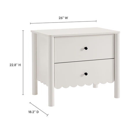 Emmeline Scalloped 2-Drawer Nightstand by Modway HouseOfZazla