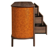 Coralie Curved 6-Drawer Vegan Leather Oval Dresser by Modway