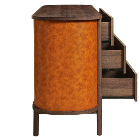 Coralie Curved 6-Drawer Vegan Leather Oval Dresser by Modway HouseOfZazla