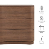 Mirae 3-Drawer Curved Compact Dresser by Modway