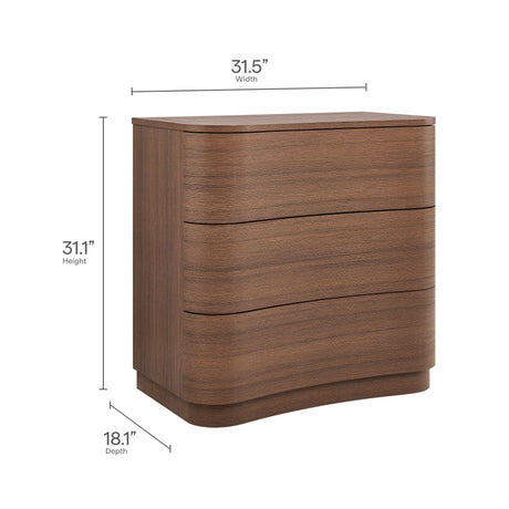 Mirae 3-Drawer Curved Compact Dresser by Modway HouseOfZazla