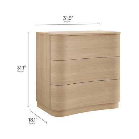 Mirae 3-Drawer Curved Compact Dresser by Modway HouseOfZazla